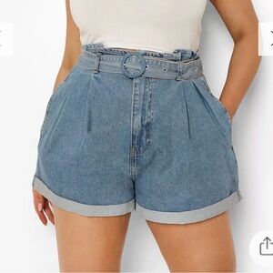 Plus Belted Paperbag
Denim Shorts
Colour: mid blue